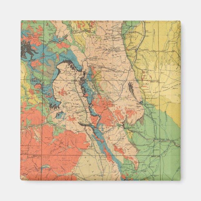 Íman Mapa Geológico Geral do Colorado (Frente)