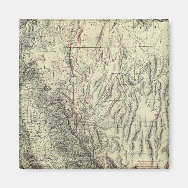 Íman Mapa geomórfico, Califórnia, Nevada (Frente)