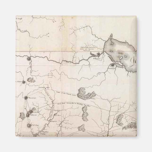 Íman Mapa geral do curso do Ohio (Frente)