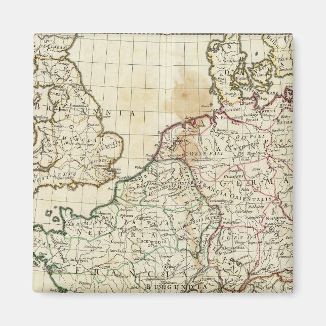 Íman Mapa gravado da Europa (Frente)