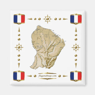 Íman Mapa Guyane + Magnet