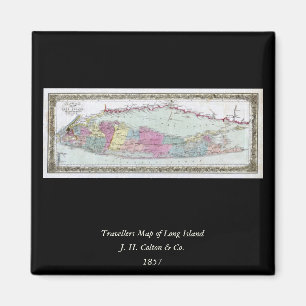 Íman Mapa histórico de viajantes de Long Island entre 1