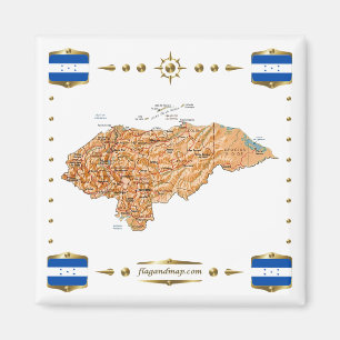 Íman Mapa Honduras + Ímã de Sinalizadores