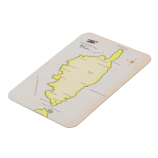 Íman Mapa ilustrado da Córsega (Left Side)