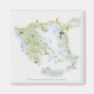 Íman Mapa ilustrado da piscina antiga
