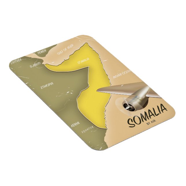 Íman mapa ilustrado da Somália (Lado Direito)