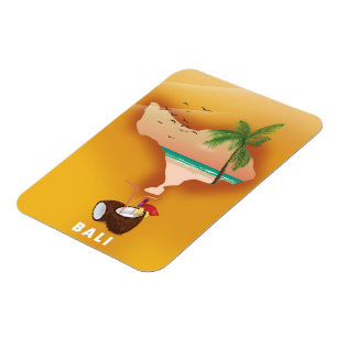 Íman Mapa ilustrado de Bali