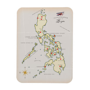 Íman Mapa ilustrado de Luzon Filipinas