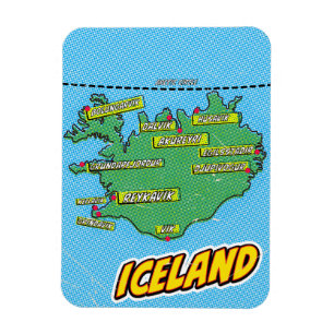 Íman Mapa ilustrado de Nova York em estilo Pop Art