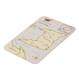 Íman Mapa ilustrado de Trinidad e Tobago