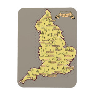 Íman Mapa ilustrado de Viagem da Inglaterra
