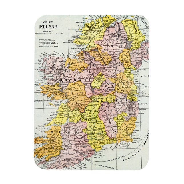Íman MAPA: IRLANDA, c1890 (Vertical)