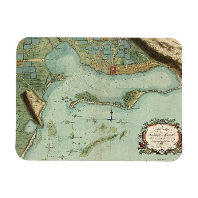 ÍMAN  MAPA: JAMAICA, 1756 (Horizontal)