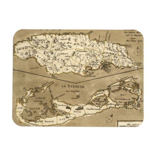 ÍMAN  MAPA: JAMAICA, 1767 (Horizontal)