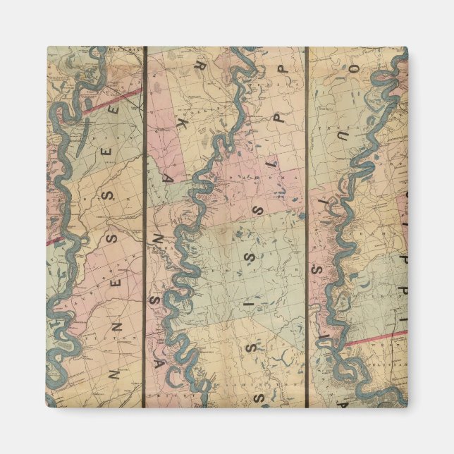 Íman Mapa Lloyd do Rio Lower Mississippi (Frente)