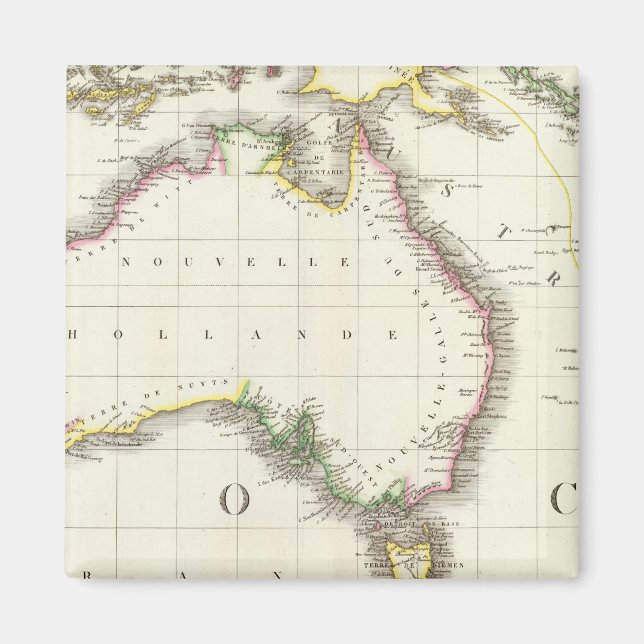 Íman Mapa marcado para Áustria e Indonésia (Frente)