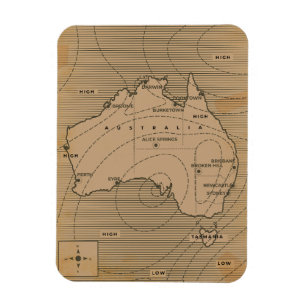 Íman Mapa meteorológico antigo da Austrália