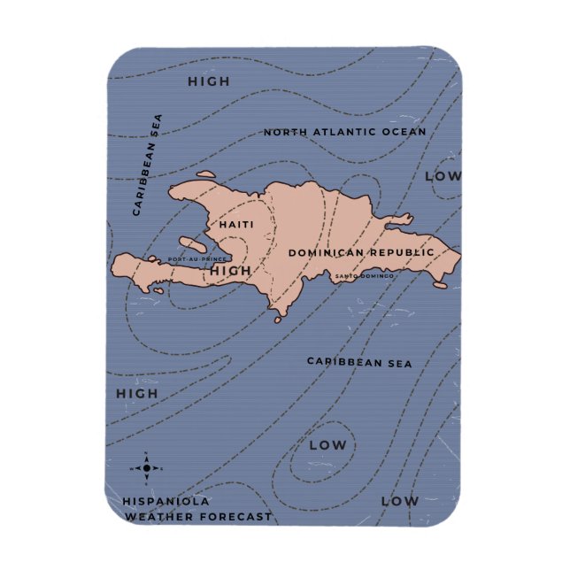 Íman Mapa meteorológico de Hispaniola (Vertical)