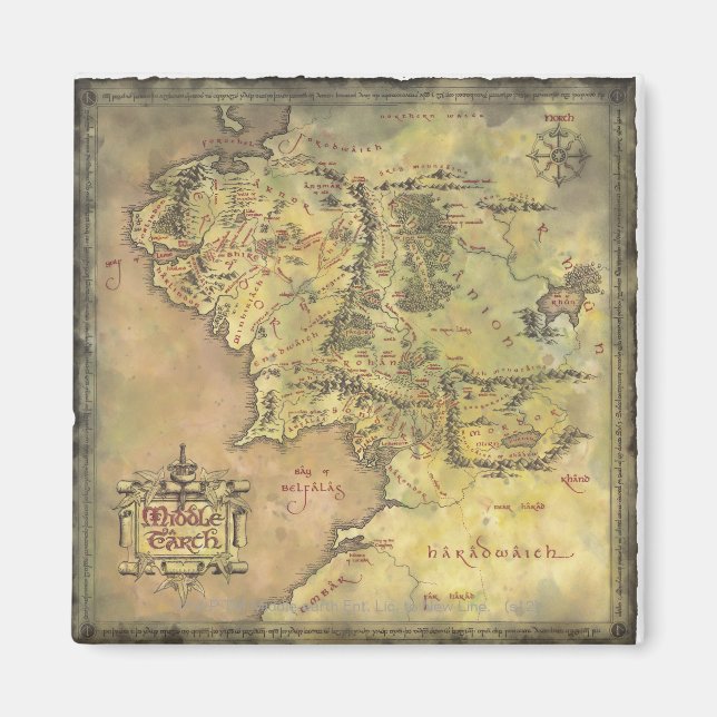 Íman Mapa MIDDLE EARTH™ (Frente)
