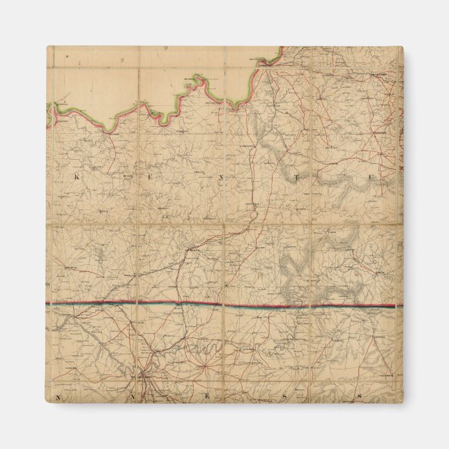 Íman Mapa Militar dos Estados do Kentucky (Frente)