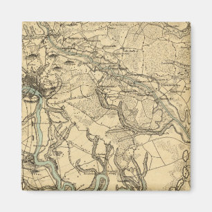 Íman Mapa Militar Hughes de Richmond e Petersburgo