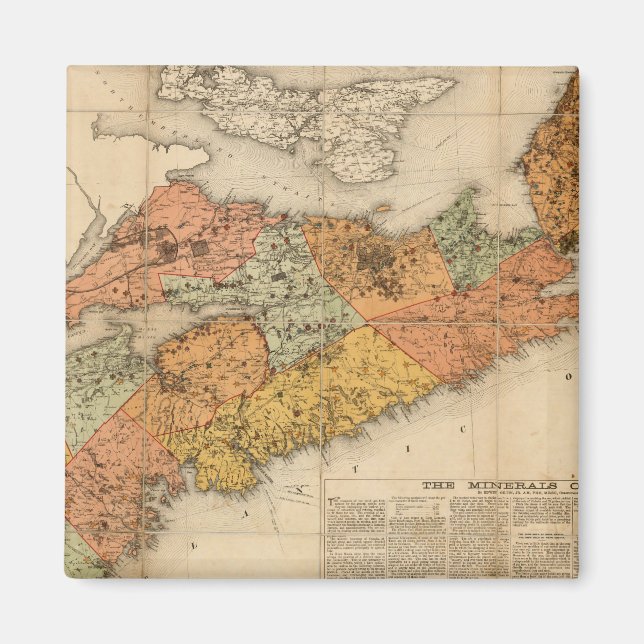 Íman Mapa mineral da Nova Escócia (Frente)