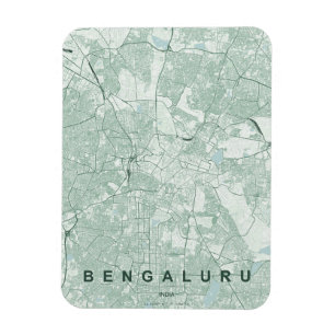 Íman Mapa Minimalista da Cidade de Bengaluru Índia