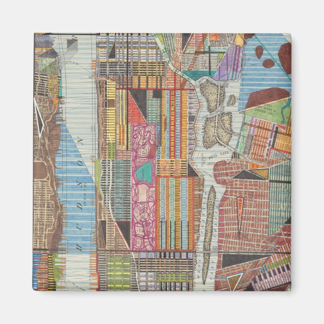 Íman Mapa moderno de Nova Iorque III (Frente)