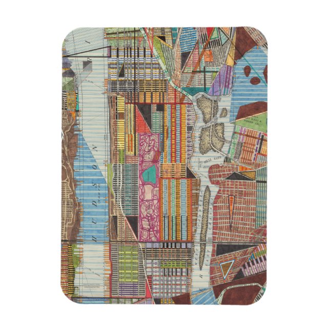 Íman Mapa moderno de Nova Iorque III (Vertical)