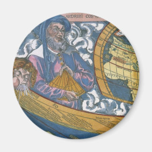 Íman Mapa Mundial Antigo com Claudius Ptolemy, 1507