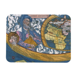 Íman Mapa Mundial Antigo com Claudius Ptolemy, 1507