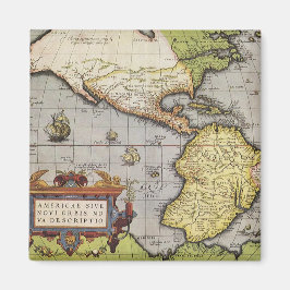 Íman Mapa Mundial Antiquado das Américas, 1570