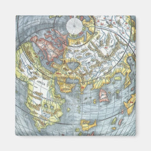 Íman Mapa Mundial Antiquado em Forma de Coração Vintage