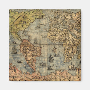 Íman Mapa Mundial Atlas Histórico Vintage