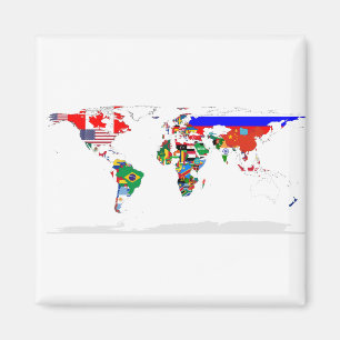 Íman Mapa Mundial Colorido de abstrato