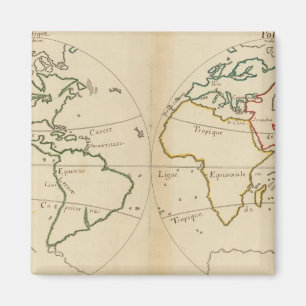 Íman Mapa mundial com trópicos