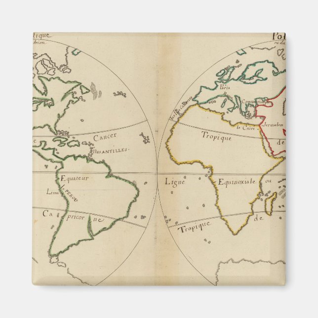 Íman Mapa Mundial com Trópicos (Frente)