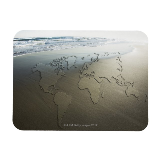 Íman Mapa mundial da areia (Horizontal)