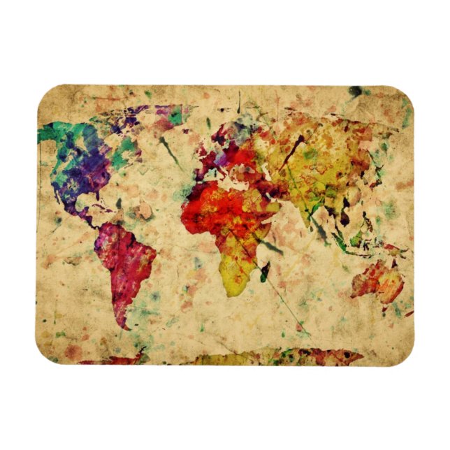 Íman Mapa mundial da Vintage (Horizontal)