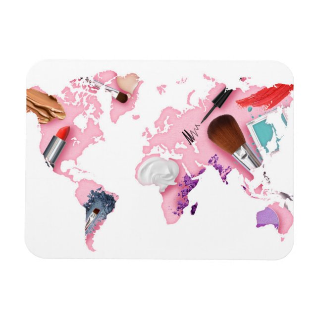 Íman Mapa Mundial de Pastel Comestics (Horizontal)
