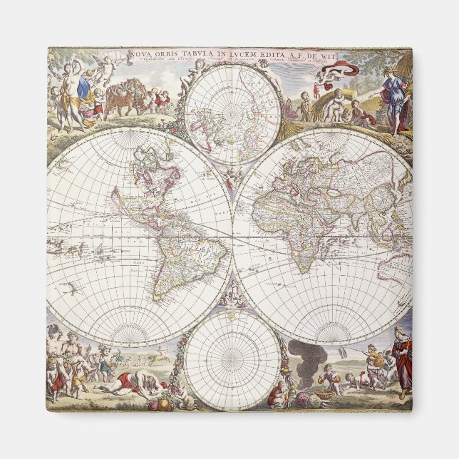 Íman Mapa Mundial do Atlas Maior (Frente)