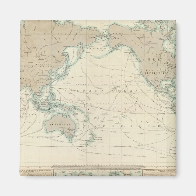 Íman Mapa Mundial dos Transportes Marítimos (Frente)