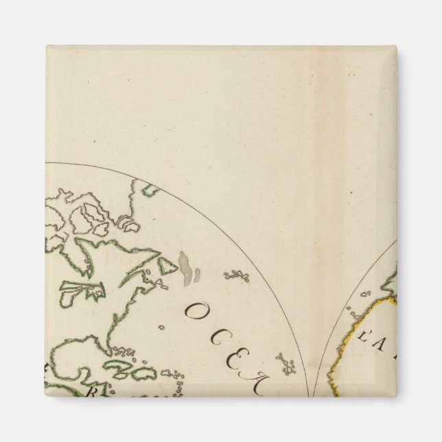 Íman Mapa mundial em 4 partes (Frente)