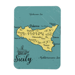 Íman Mapa Náutico Antigo da Sicília