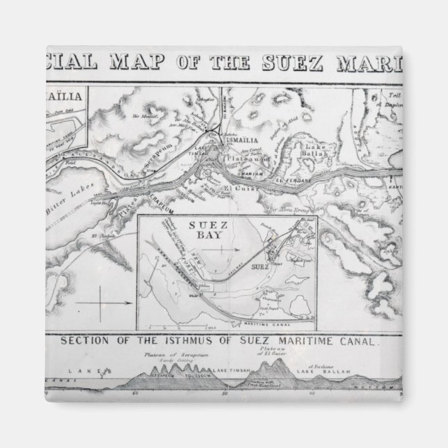 Íman Mapa Oficial do Canal Marítimo de Suez do Wyld (Frente)