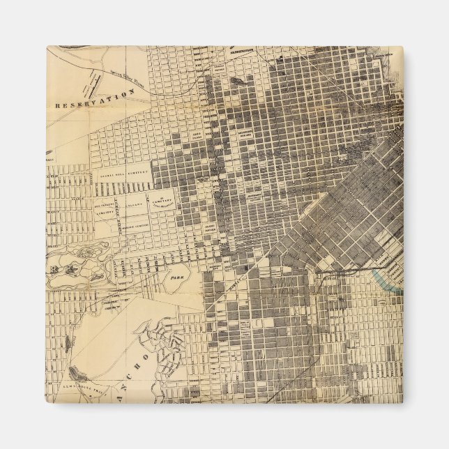 Íman Mapa oficial do guia de Bancroft em São Francisco (Frente)
