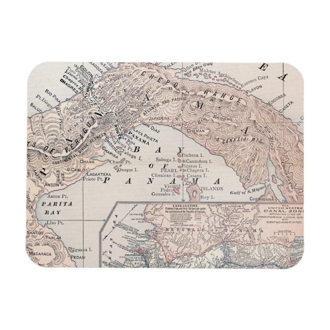 ÍMAN  MAPA: PANAMÁ, 1907 (Horizontal)