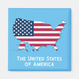 Íman Mapa Personalizado dos Estados Unidos e Sinalizado