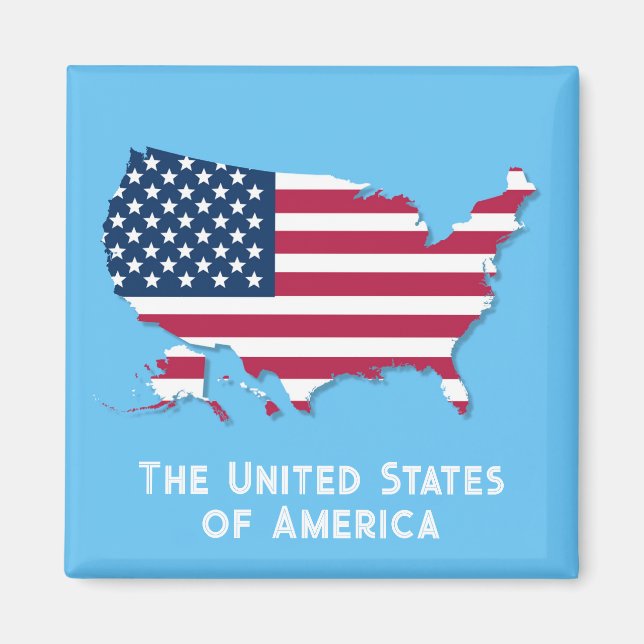 Íman Mapa Personalizado dos Estados Unidos e Sinalizado (Frente)