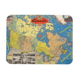 Íman Mapa Pictórico do Canadá - Marcas